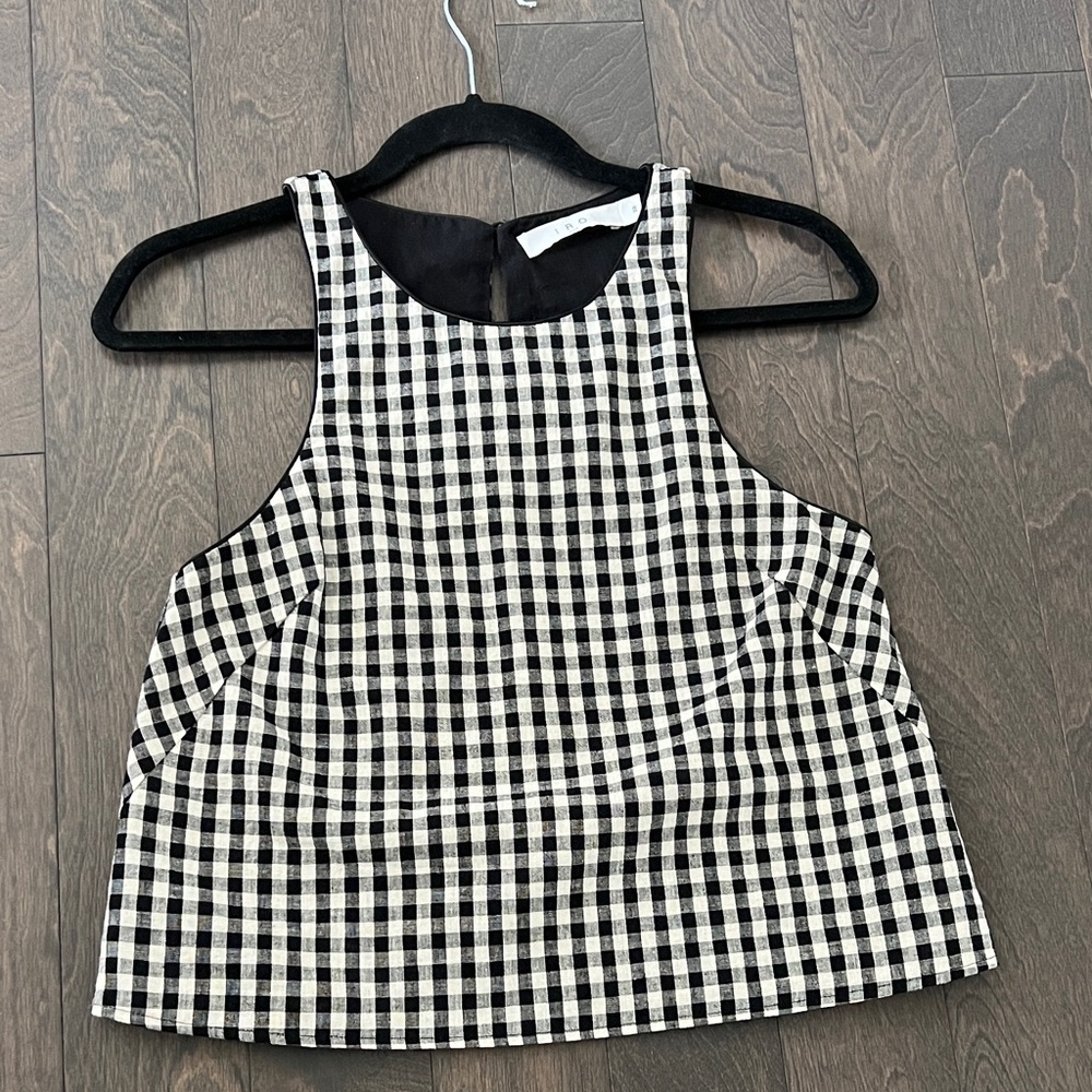 IRO Black and White Gingham Tank Top